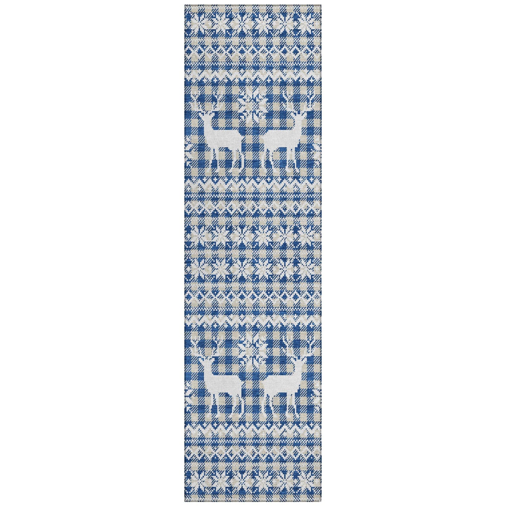 Addison Rugs Quaas Blue Washable Indoor-Outdoor Rug