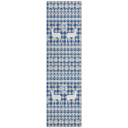 Addison Rugs Quaas Blue Washable Indoor-Outdoor Rug