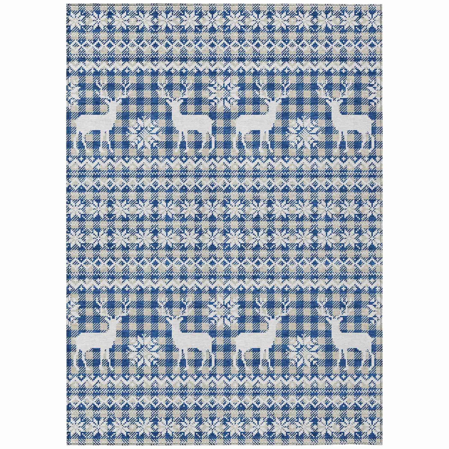 Addison Rugs Quaas Blue Washable Indoor-Outdoor Rug