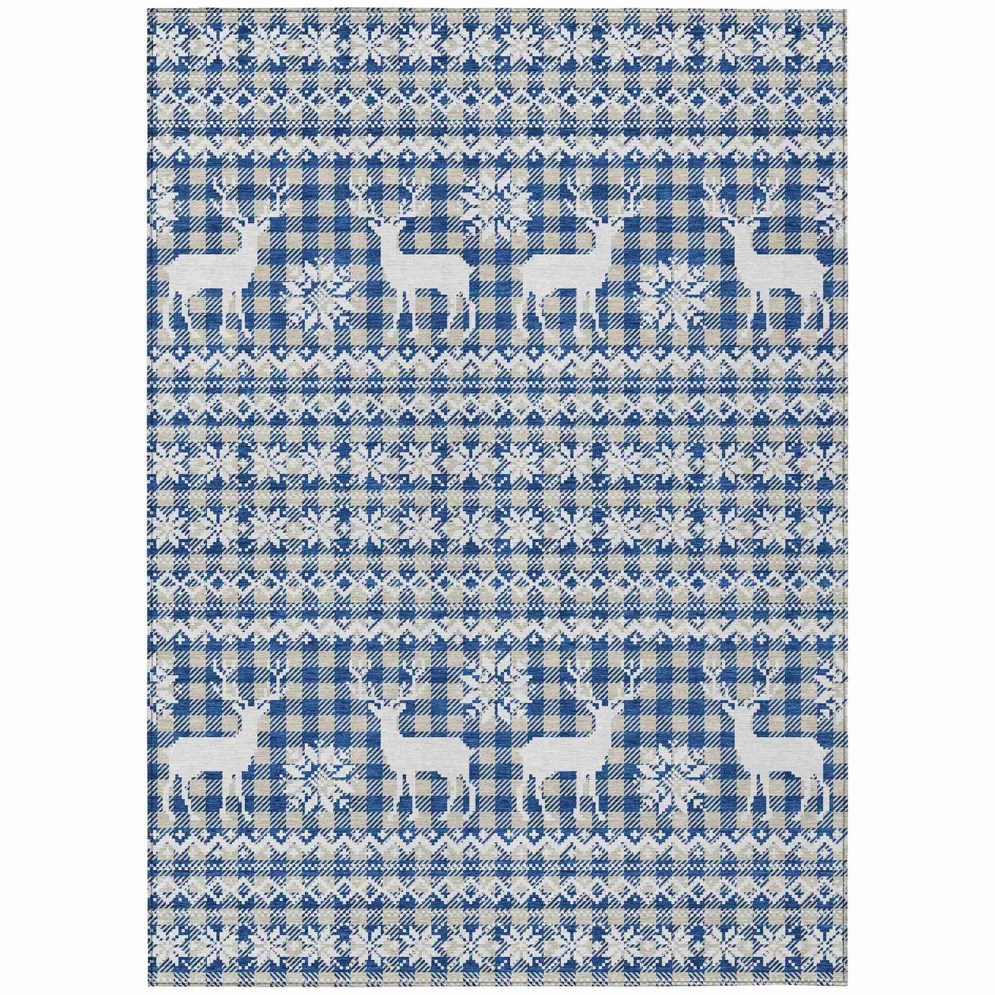 Addison Rugs Quaas Blue Washable Indoor-Outdoor Rug