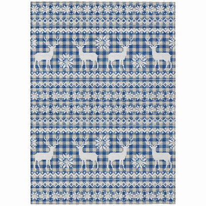 Addison Rugs Quaas Blue Washable Indoor-Outdoor Rug