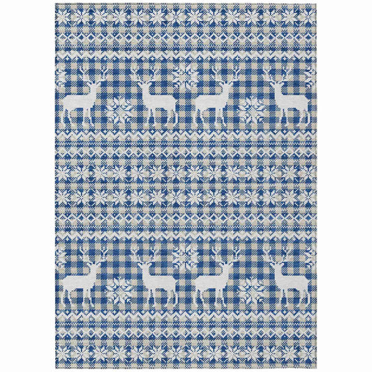 Addison Rugs Quaas Blue Washable Indoor-Outdoor Rug