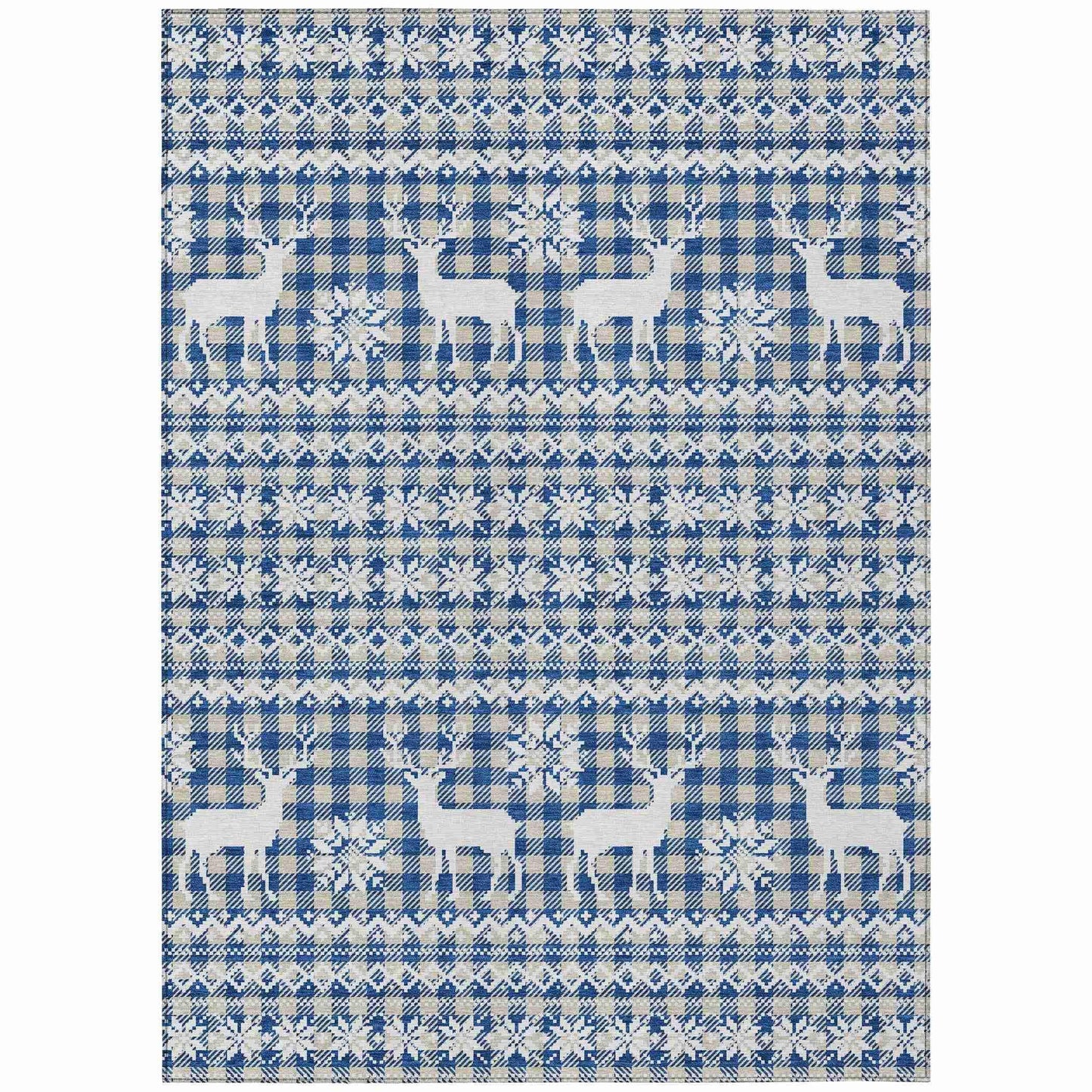 Addison Rugs Quaas Blue Washable Indoor-Outdoor Rug