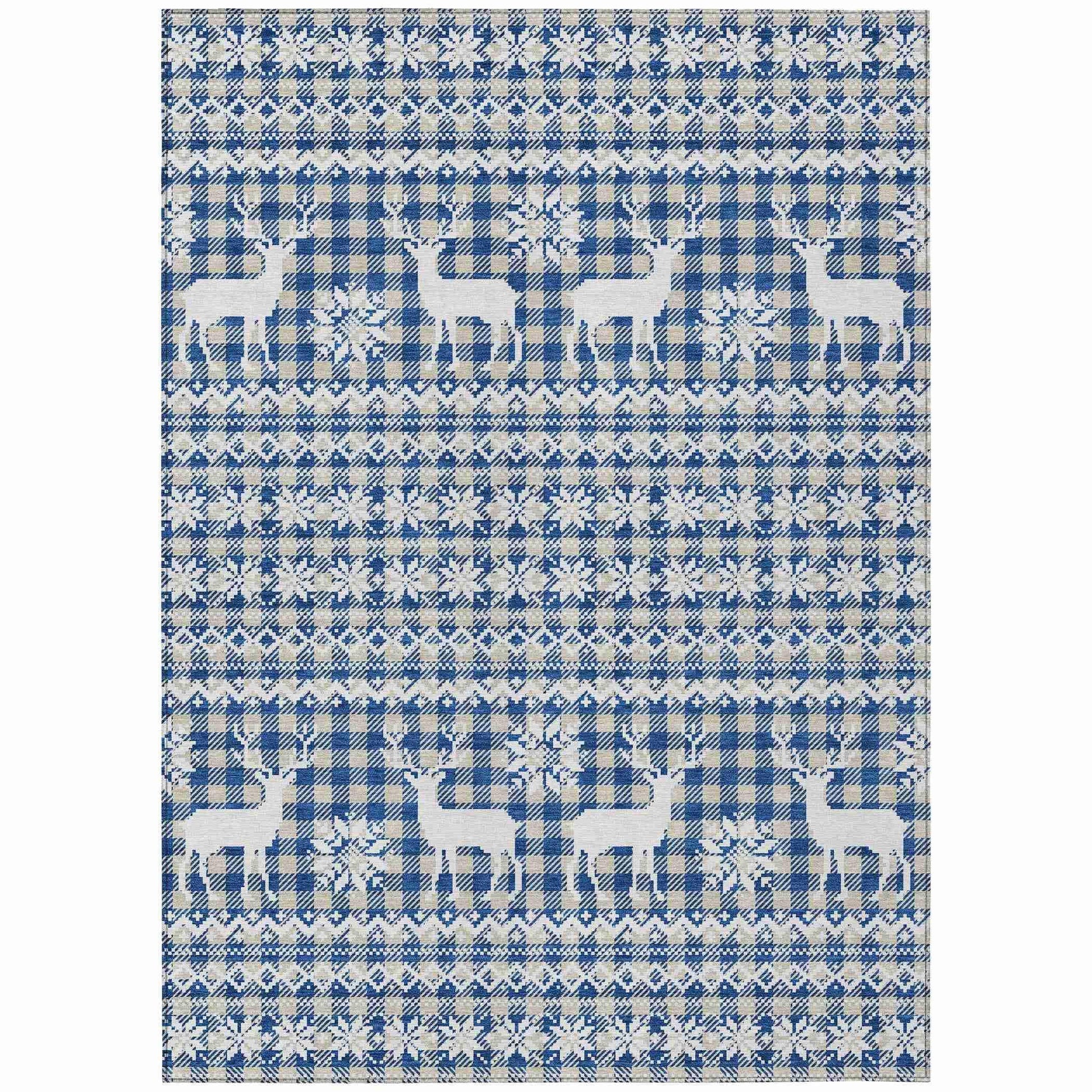 Addison Rugs Quaas Blue Washable Indoor-Outdoor Rug