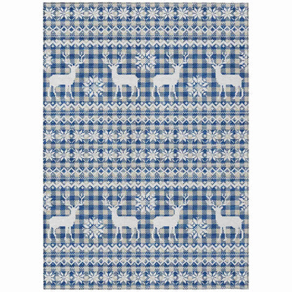 Addison Rugs Quaas Blue Washable Indoor-Outdoor Rug