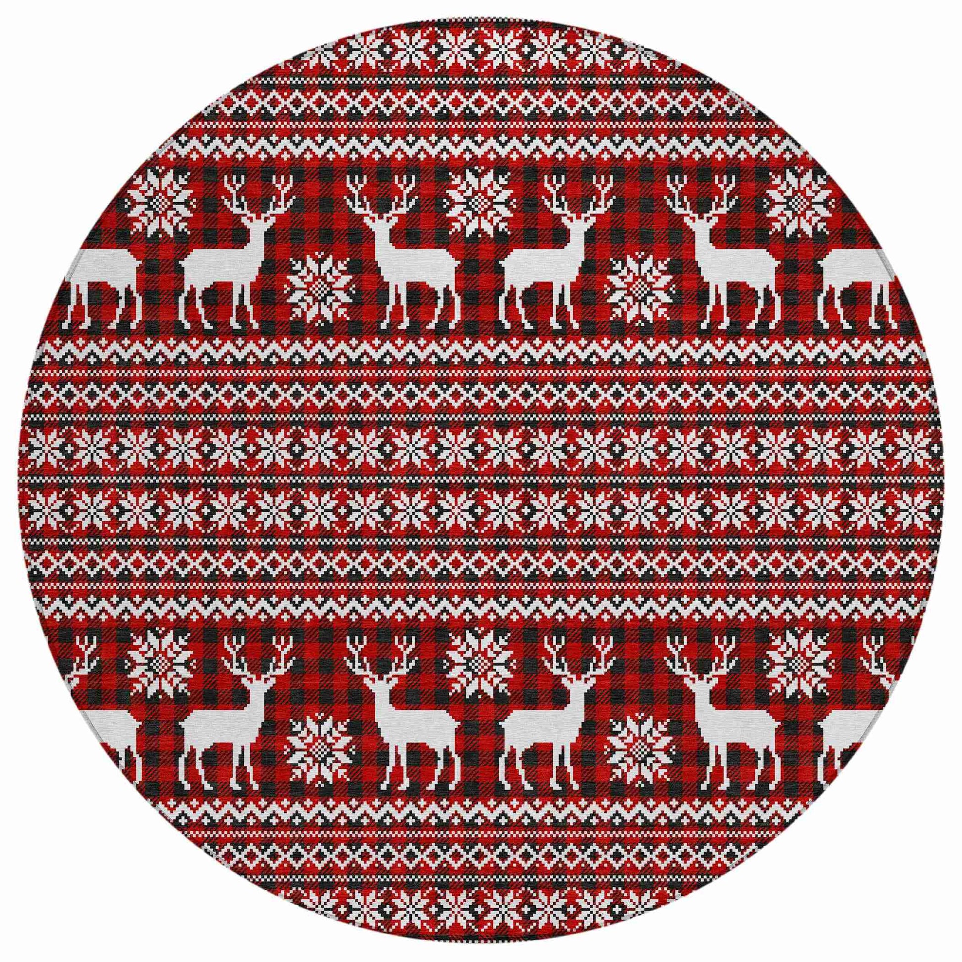 Addison Rugs Quaas Red Washable Indoor-Outdoor Rug
