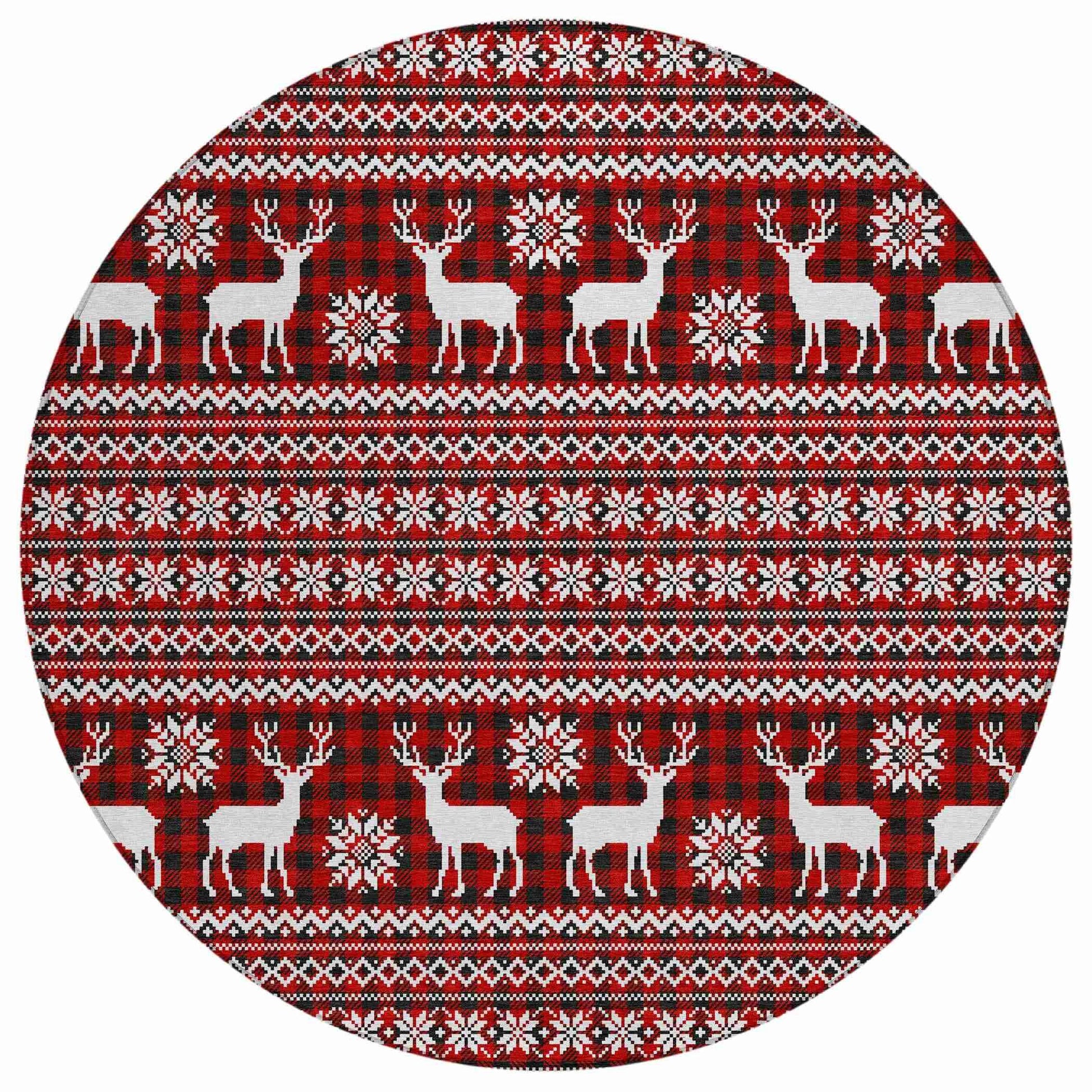 Addison Rugs Quaas Red Washable Indoor-Outdoor Rug