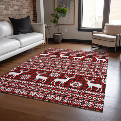 Addison Rugs Quaas Red Washable Indoor-Outdoor Rug
