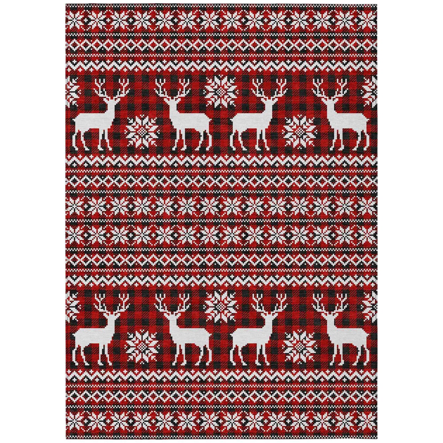 Addison Rugs Quaas Red Washable Indoor-Outdoor Rug