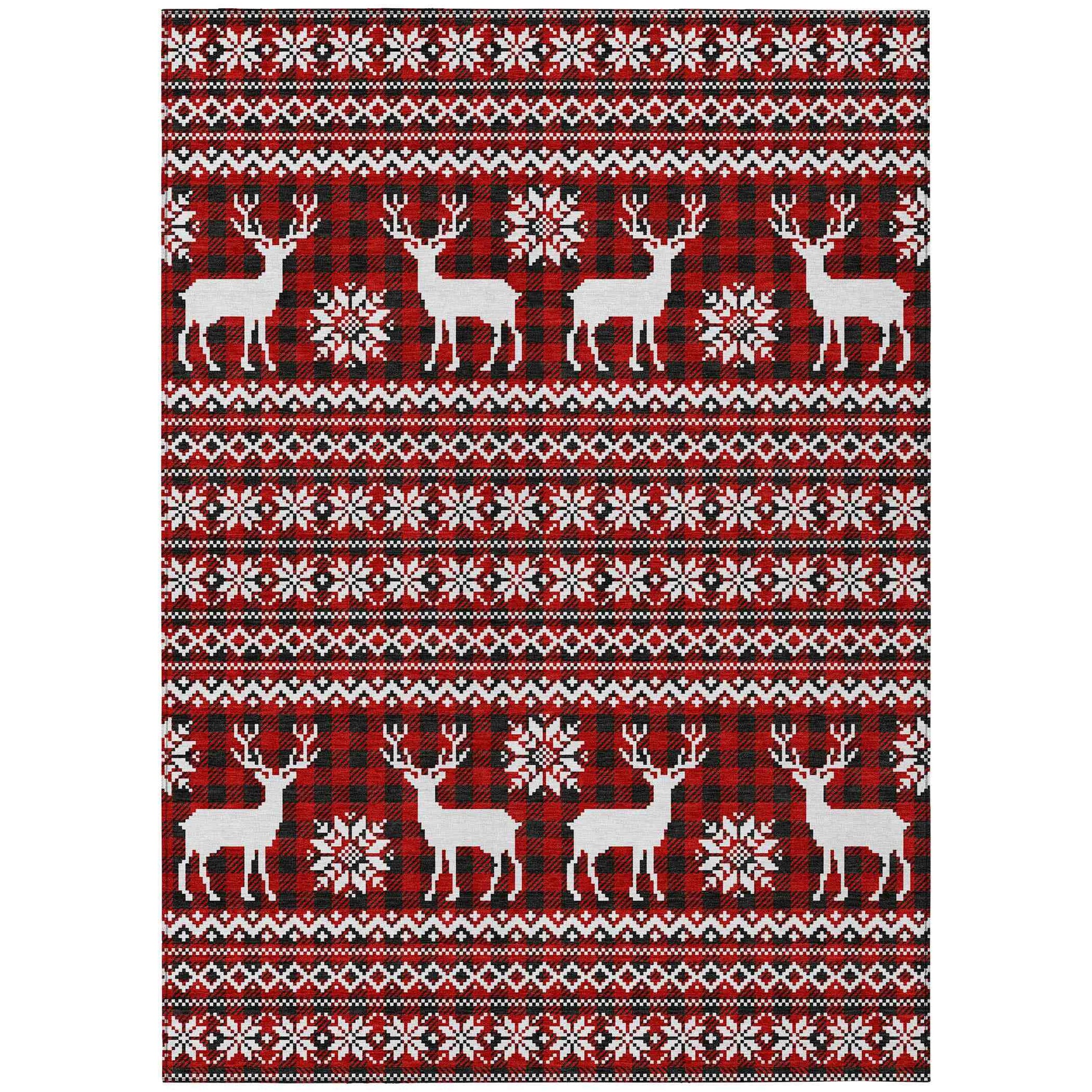 Addison Rugs Quaas Red Washable Indoor-Outdoor Rug