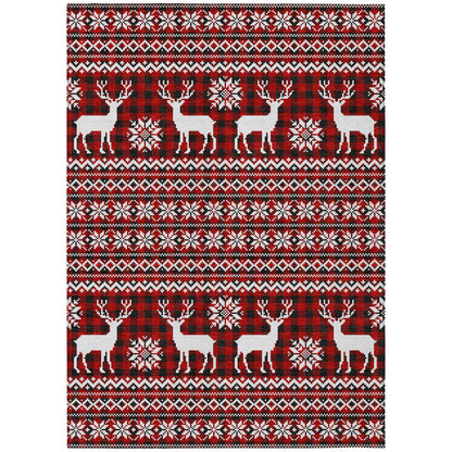 Addison Rugs Quaas Red Washable Indoor-Outdoor Rug