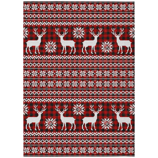 Addison Rugs Quaas Red Washable Indoor-Outdoor Rug