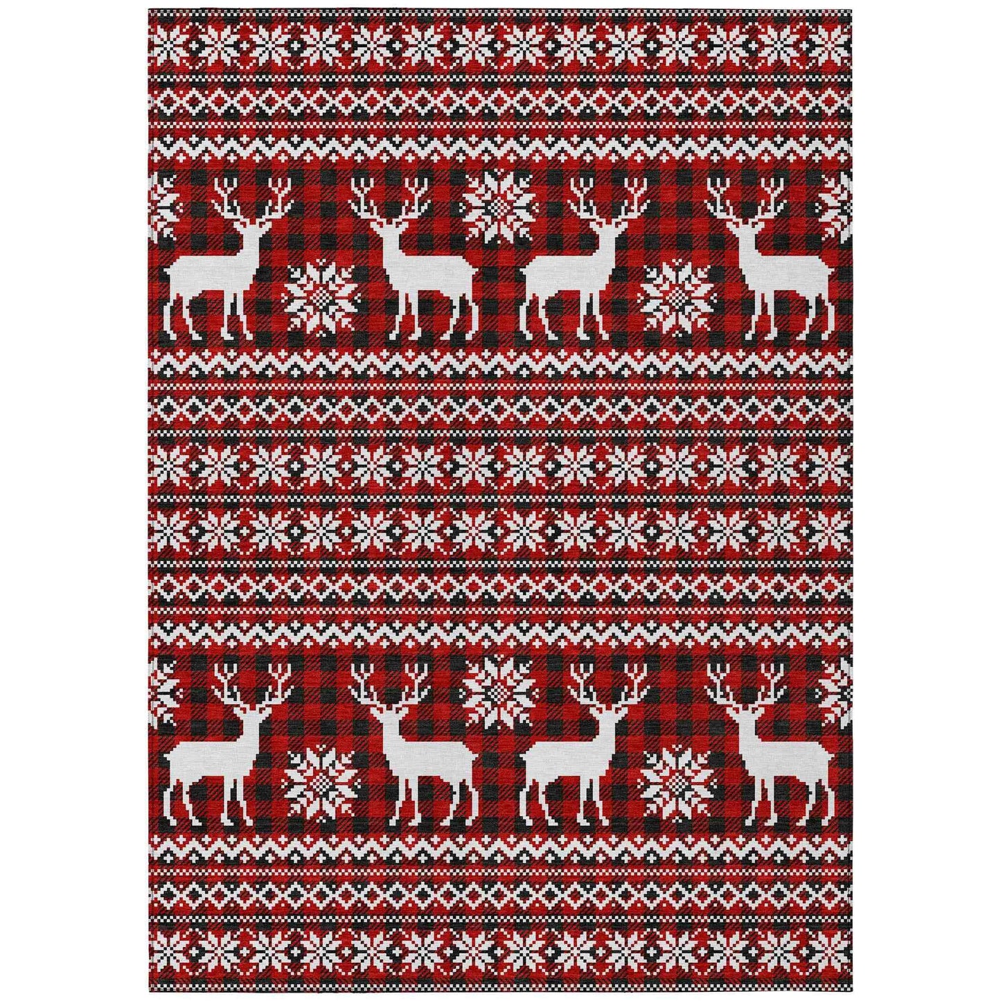 Addison Rugs Quaas Red Washable Indoor-Outdoor Rug