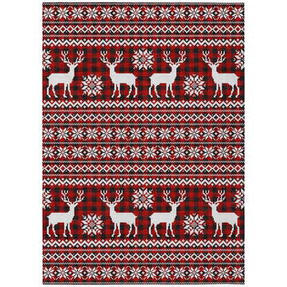 Addison Rugs Quaas Red Washable Indoor-Outdoor Rug
