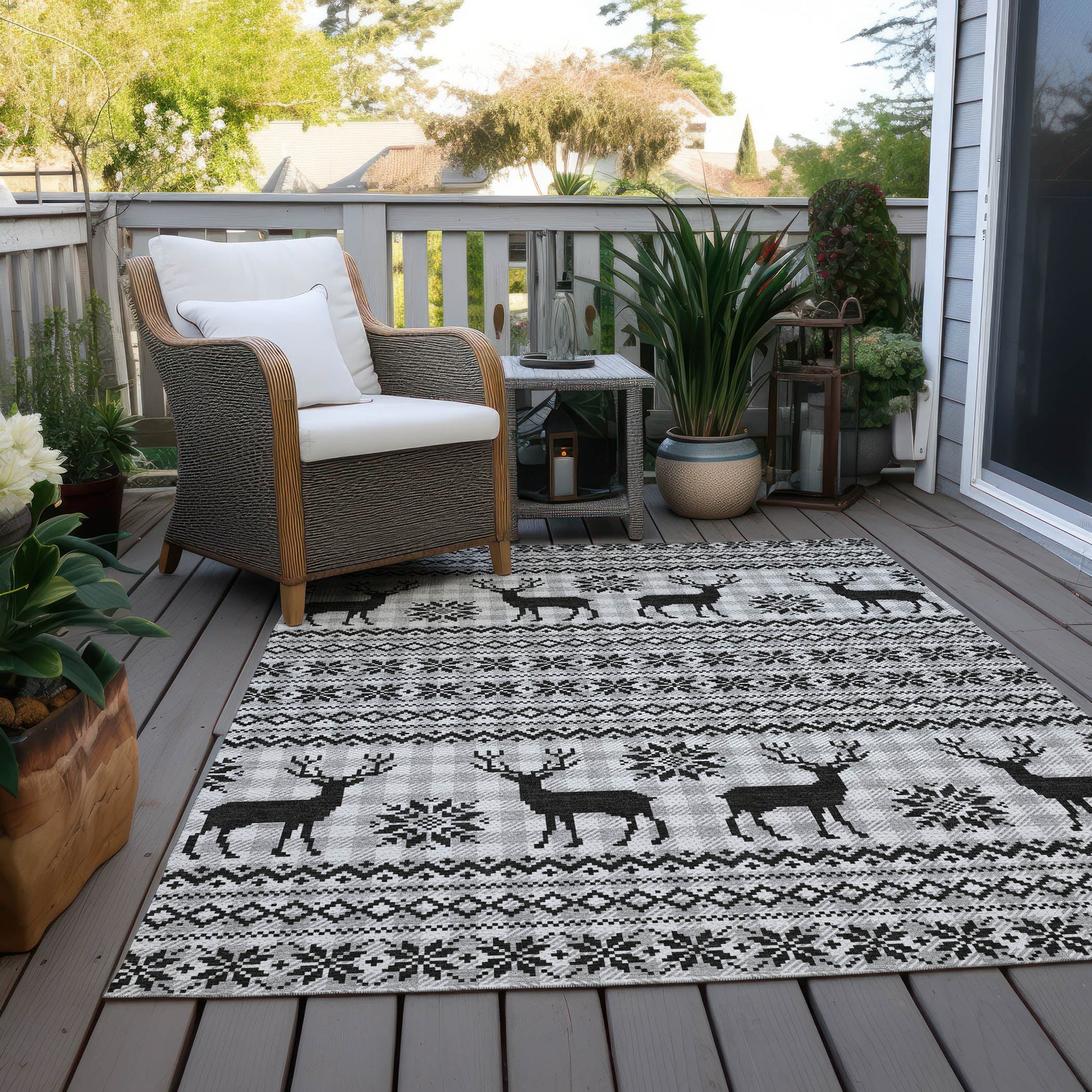 Addison Rugs Quaion Gray Washable Indoor-Outdoor Rug