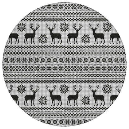Addison Rugs Quaion Gray Washable Indoor-Outdoor Rug