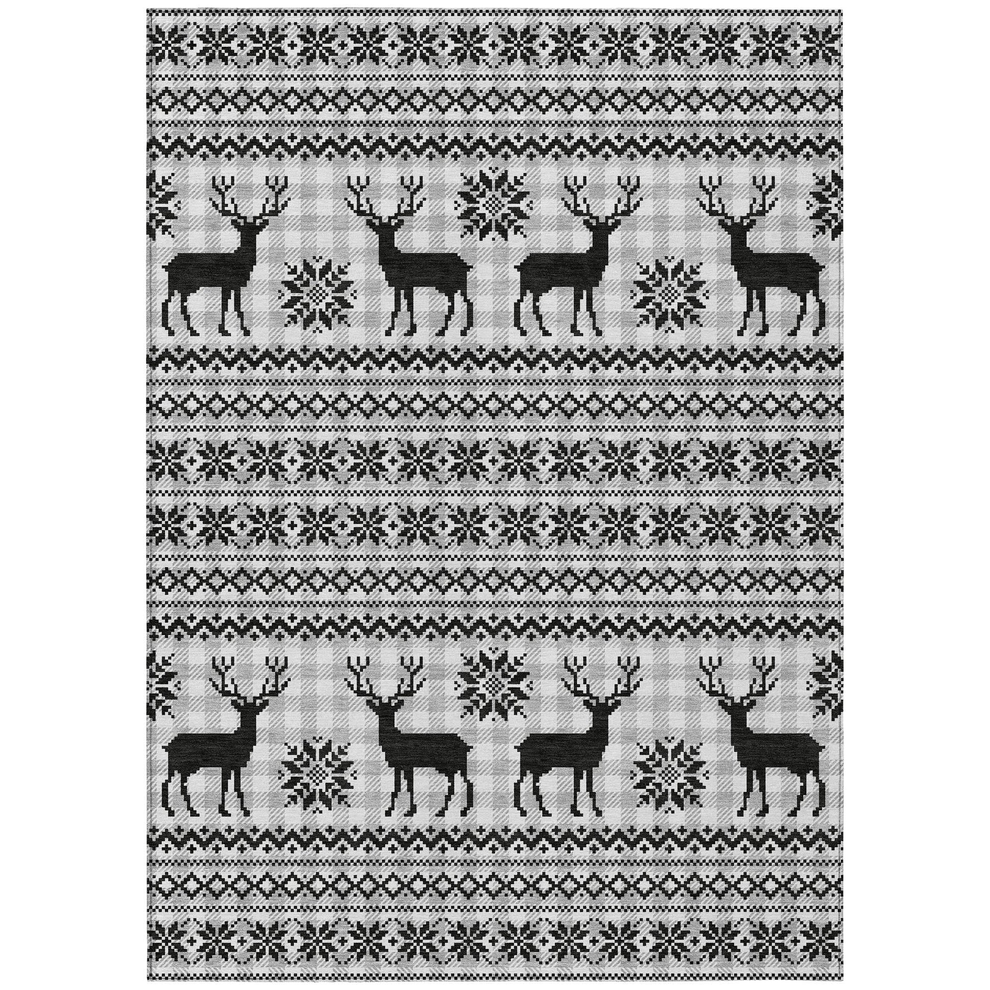 Addison Rugs Quaion Gray Washable Indoor-Outdoor Rug