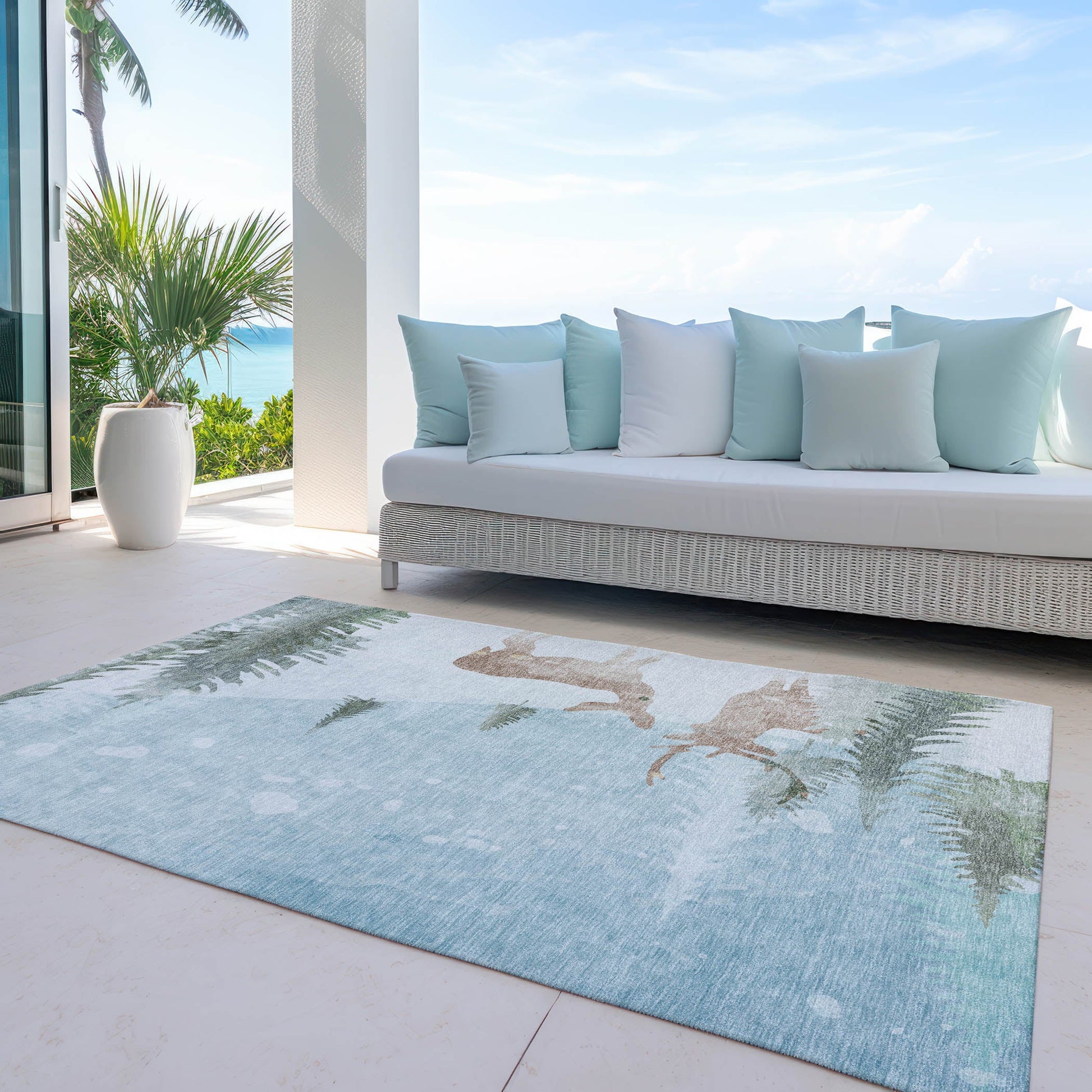 Addison Rugs Quaira Blue Washable Indoor-Outdoor Rug