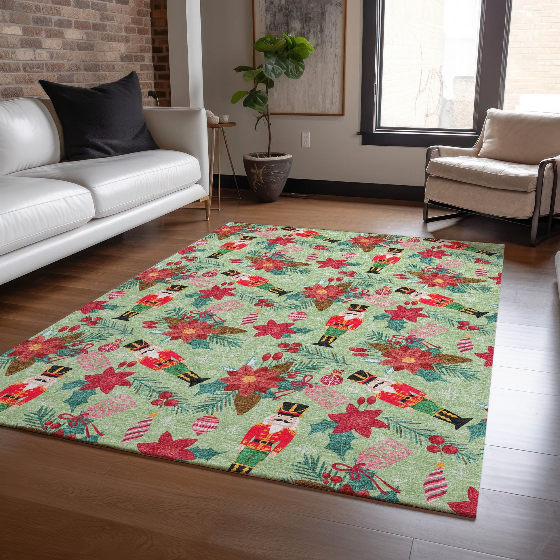 Addison Rugs Quaira Green Washable Indoor-Outdoor Rug