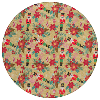 Addison Rugs Quaius Gold Washable Indoor-Outdoor Rug