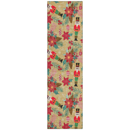 Addison Rugs Quaius Gold Washable Indoor-Outdoor Rug