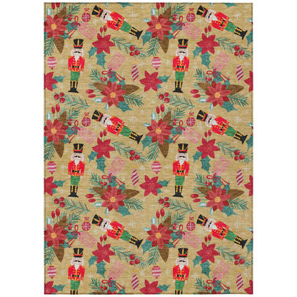 Addison Rugs Quaius Gold Washable Indoor-Outdoor Rug