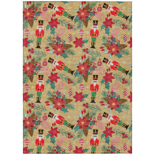 Addison Rugs Quaius Gold Washable Indoor-Outdoor Rug