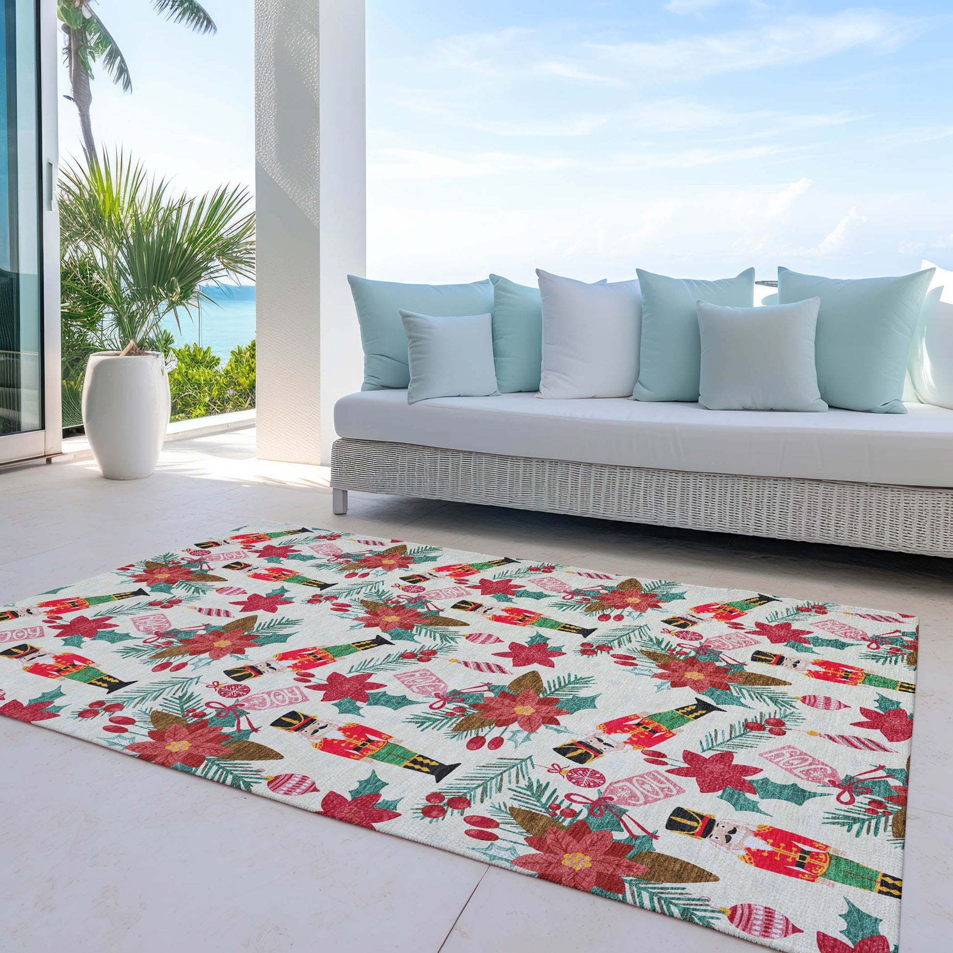 Addison Rugs Quaius Ivory Washable Indoor-Outdoor Rug