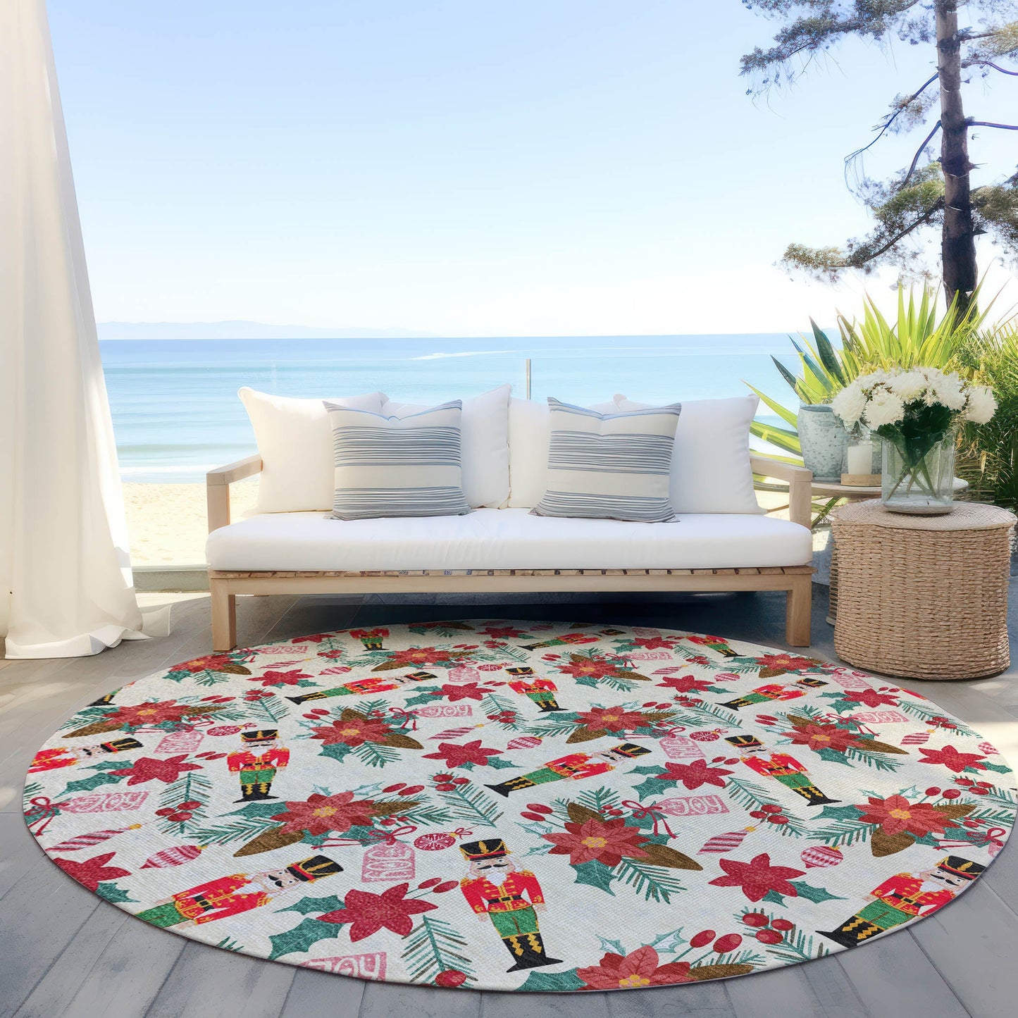 Addison Rugs Quaius Ivory Washable Indoor-Outdoor Rug