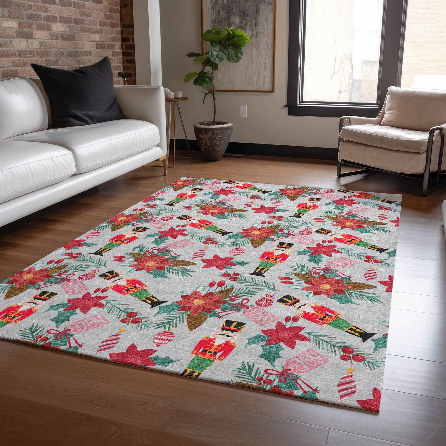 Addison Rugs Quaius Gray Washable Indoor-Outdoor Rug