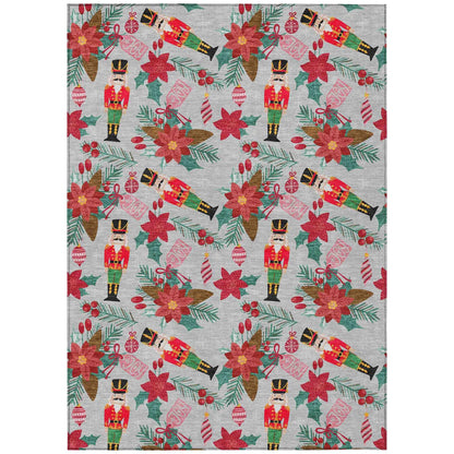 Addison Rugs Quaius Gray Washable Indoor-Outdoor Rug
