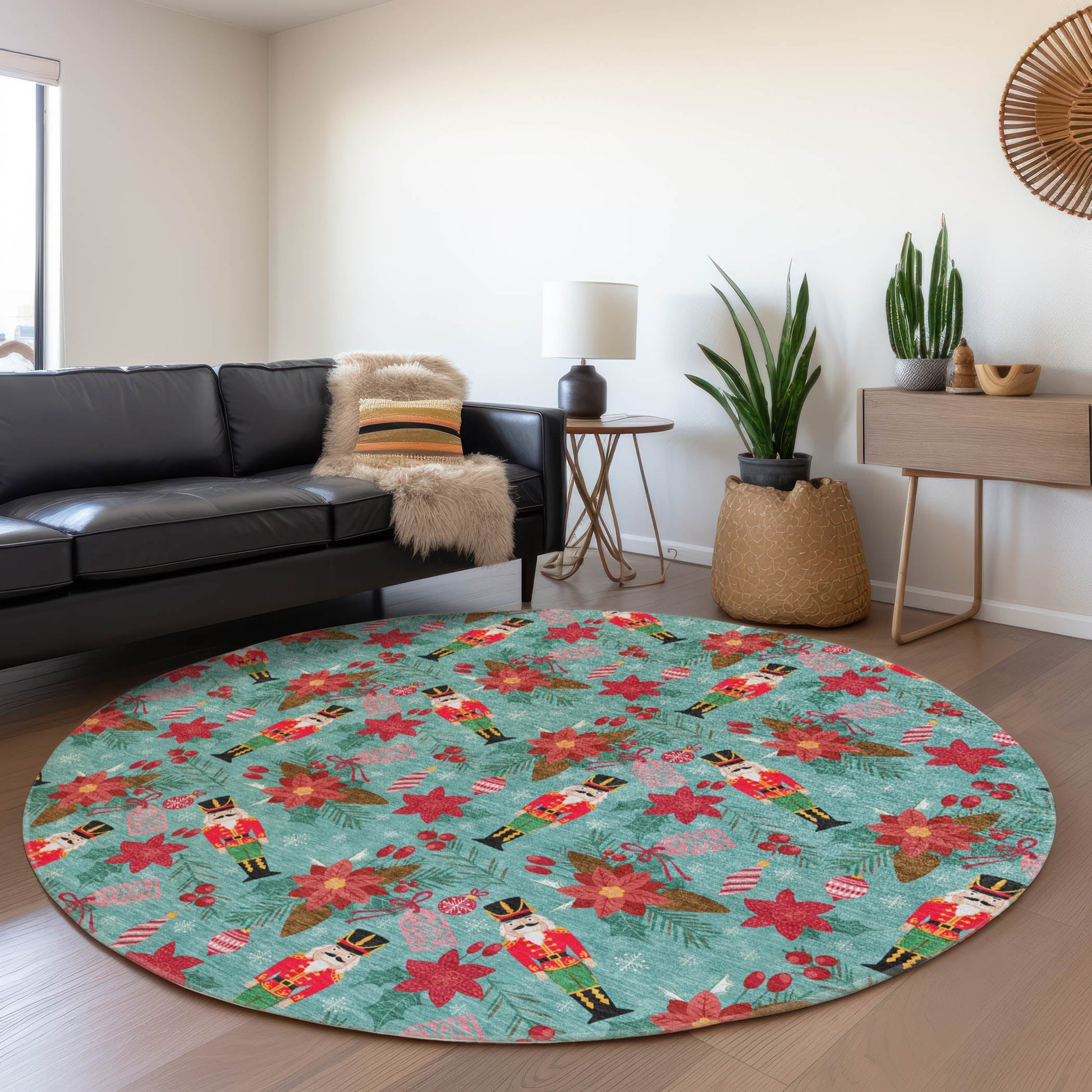 Addison Rugs Quaius Teal Washable Indoor-Outdoor Rug