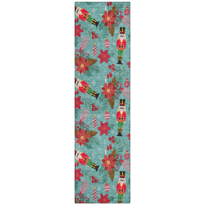 Addison Rugs Quaius Teal Washable Indoor-Outdoor Rug