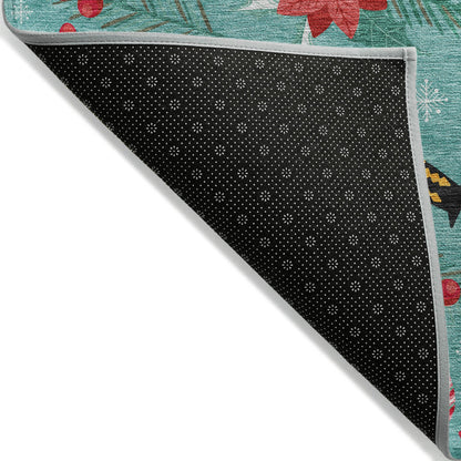 Addison Rugs Quaius Teal Washable Indoor-Outdoor Rug