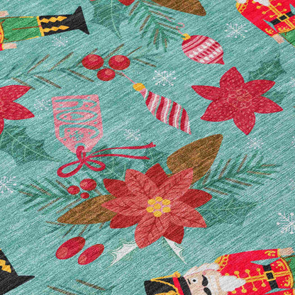 Addison Rugs Quaius Teal Washable Indoor-Outdoor Rug