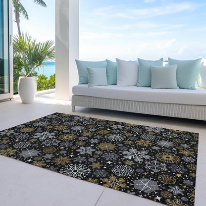 Addison Rugs Quaon Black Washable Indoor-Outdoor Rug
