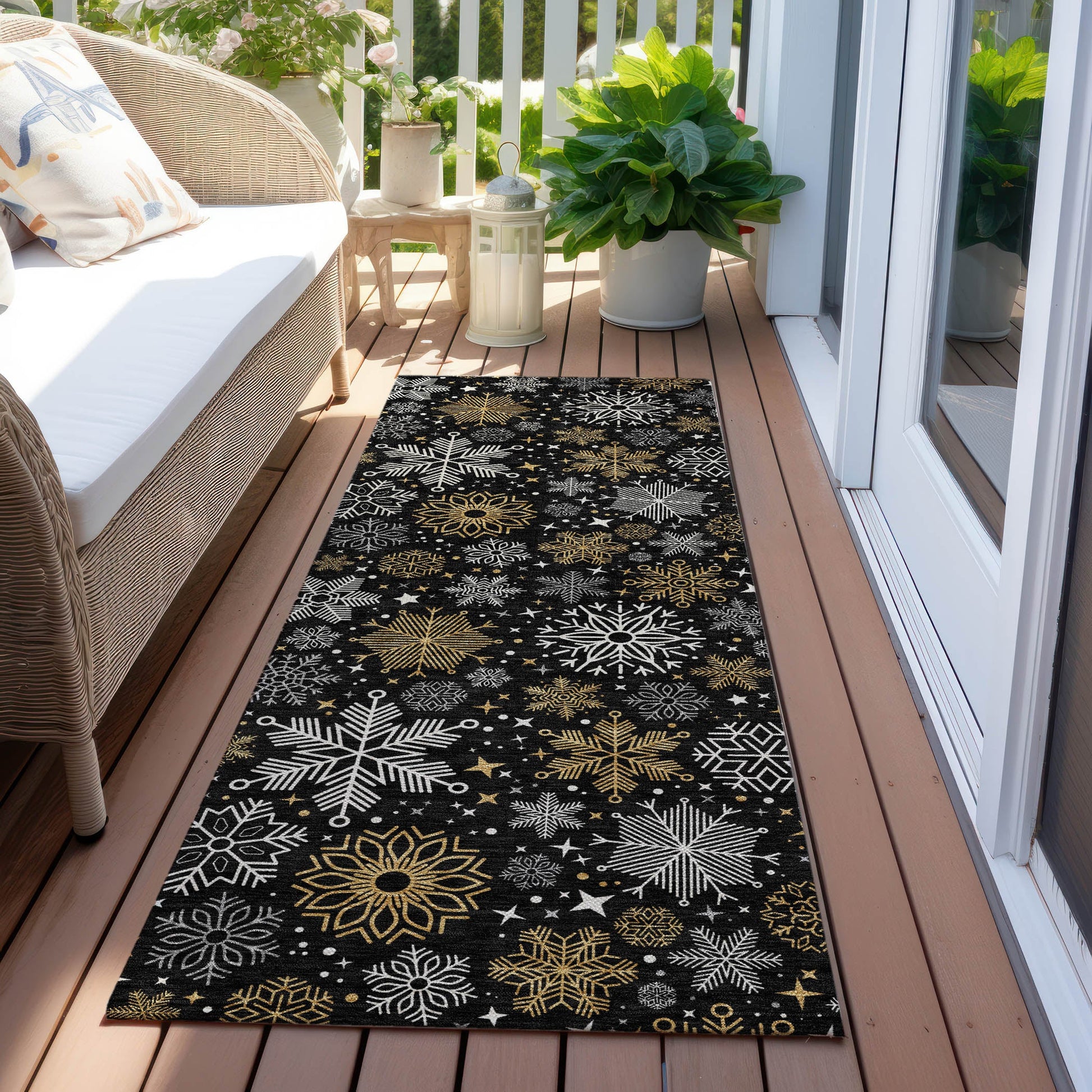 Addison Rugs Quaon Black Washable Indoor-Outdoor Rug