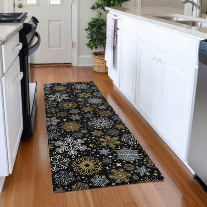 Addison Rugs Quaon Black Washable Indoor-Outdoor Rug