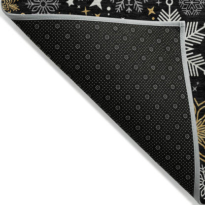 Addison Rugs Quaon Black Washable Indoor-Outdoor Rug