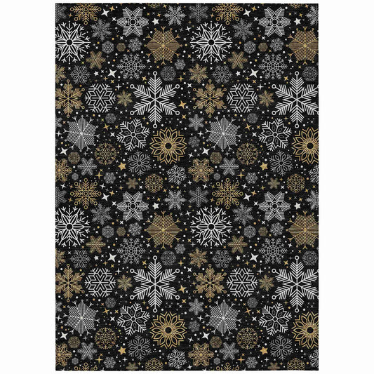 Addison Rugs Quaon Black Washable Indoor-Outdoor Rug