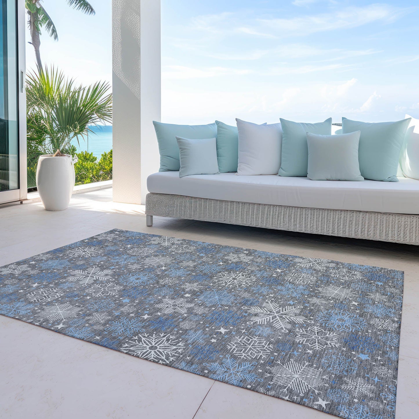 Addison Rugs Quaon Gray Washable Indoor-Outdoor Rug