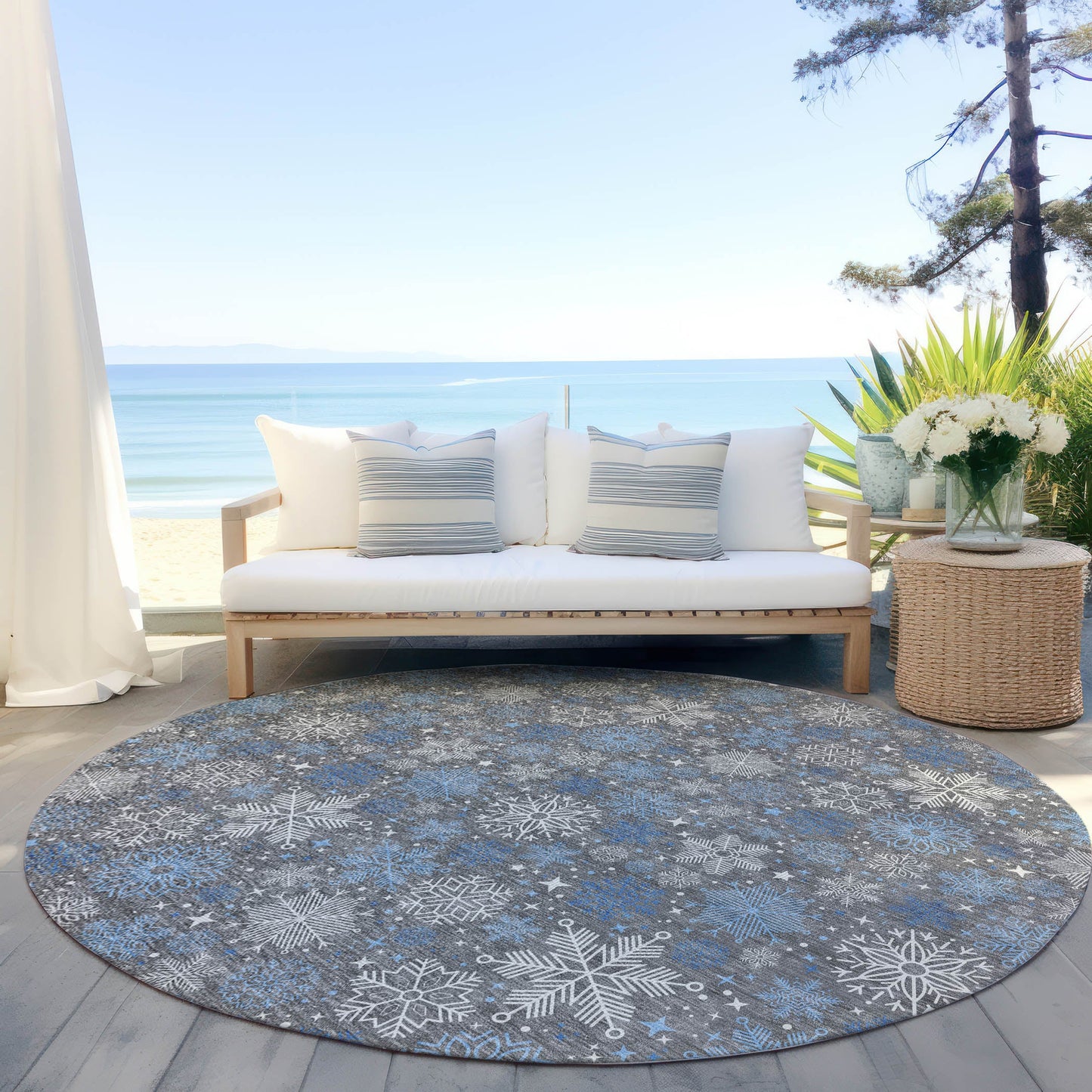 Addison Rugs Quaon Gray Washable Indoor-Outdoor Rug