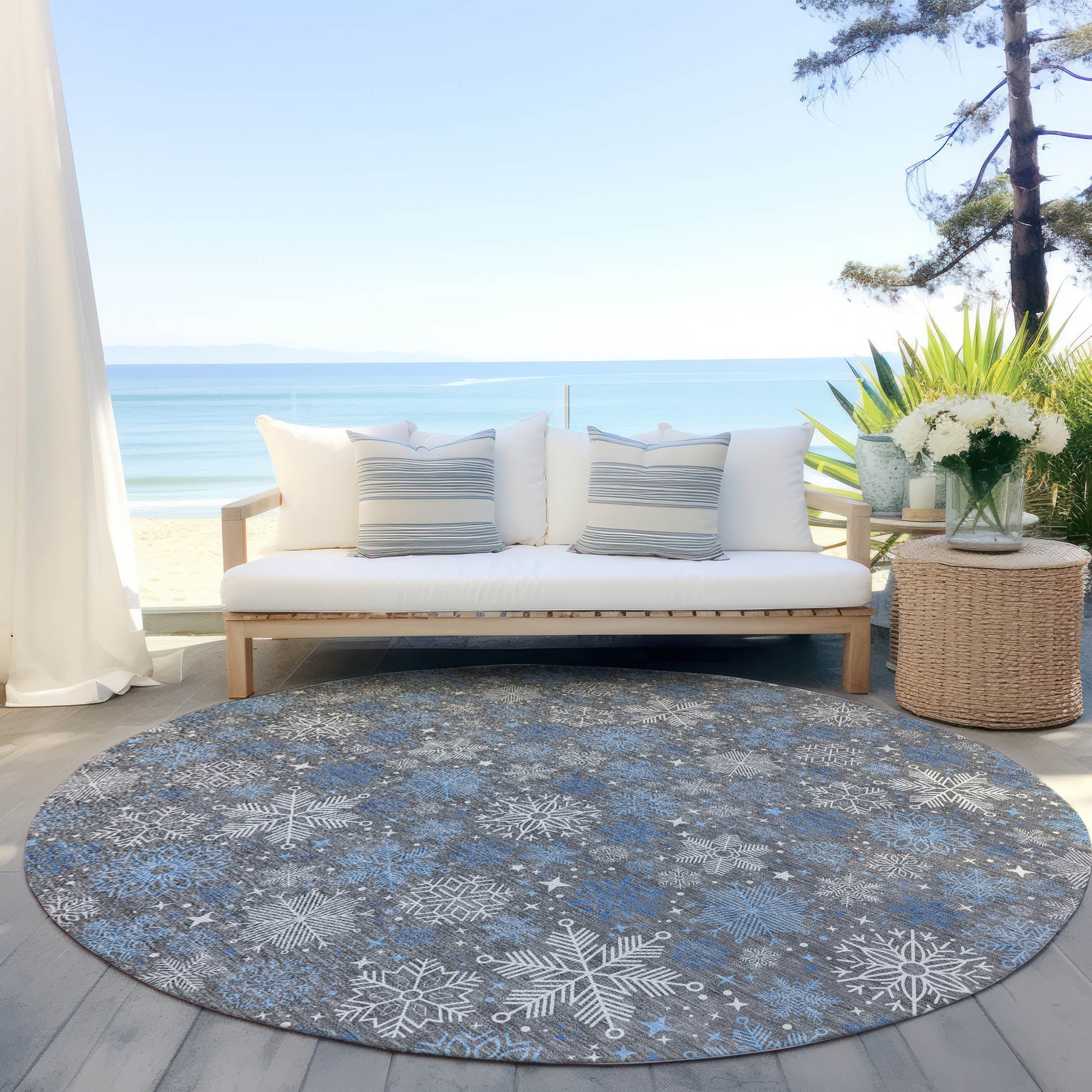 Addison Rugs Quaon Gray Washable Indoor-Outdoor Rug