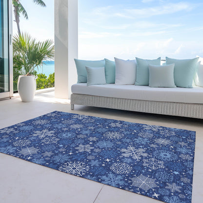 Addison Rugs Quaon Navy Washable Indoor-Outdoor Rug