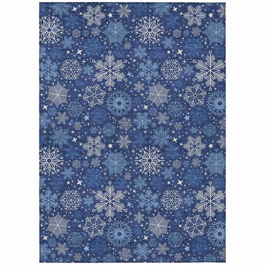 Addison Rugs Quaon Navy Washable Indoor-Outdoor Rug