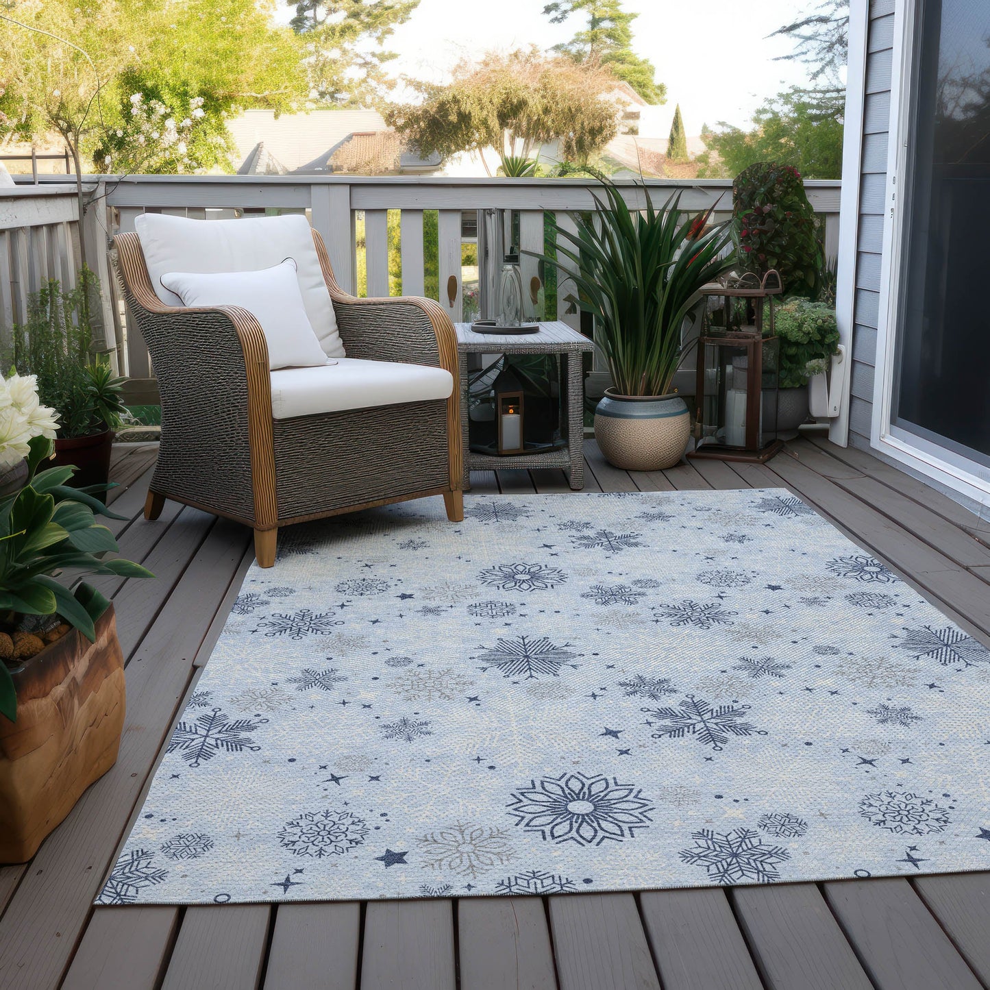 Addison Rugs Quaon Blue Washable Indoor-Outdoor Rug