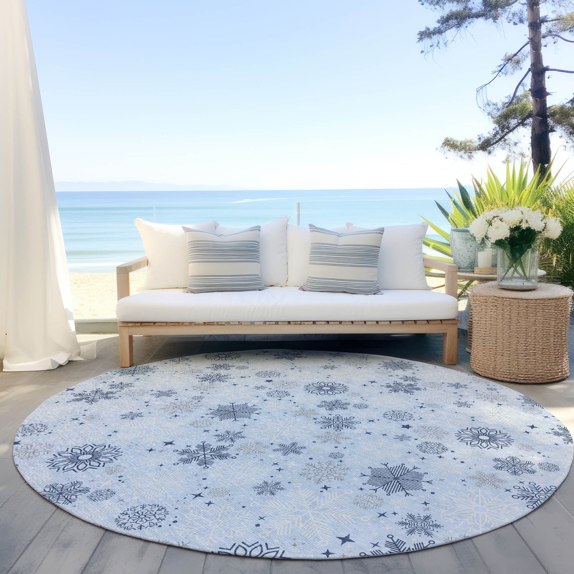Addison Rugs Quaon Blue Washable Indoor-Outdoor Rug