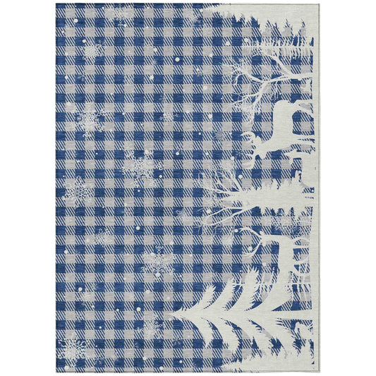 Addison Rugs Quaora Blue Washable Indoor-Outdoor Rug