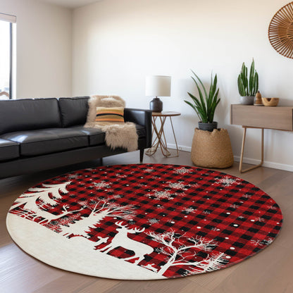 Addison Rugs Quaora Red Washable Indoor-Outdoor Rug