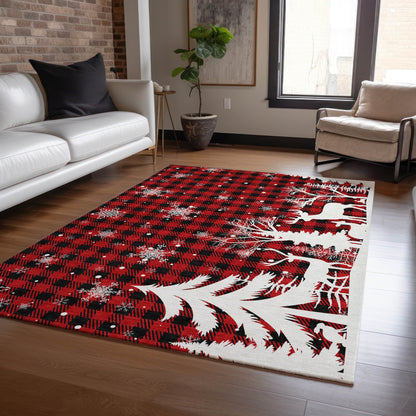 Addison Rugs Quaora Red Washable Indoor-Outdoor Rug